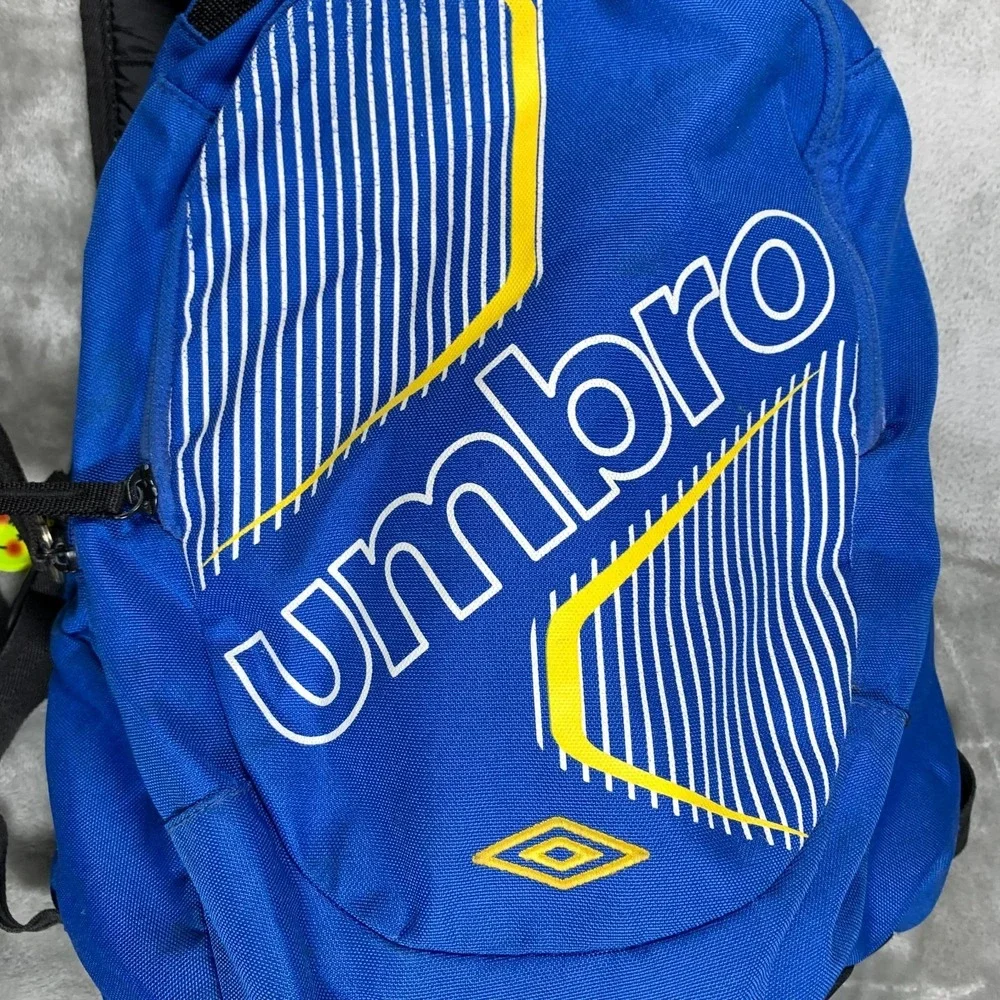 Umbro Backpack Bue Soccer Travel Daypack Commuter School Padded Embroidered Logo